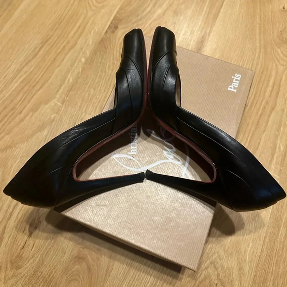 Christian Louboutin insectika 100 seta calf black pump heels size 38 - Picture 6 of 15
